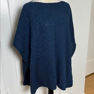 Made in Italy Wool Alpaca Blend Poncho Sweater EUC